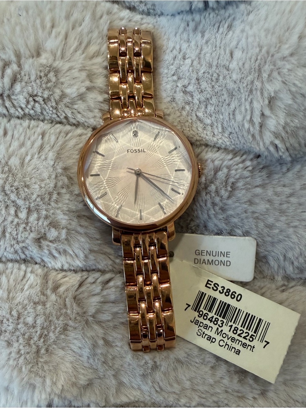 Fossil Women's Rose Watch with Genuine Diamond - ES3860